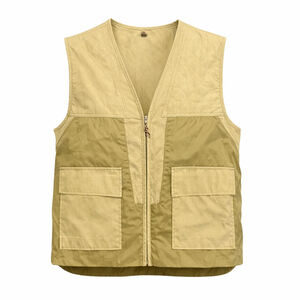 Browning Men’s Hunting Vest Tan Khaki Zip Front Utility Outdoor Made USA Sz L